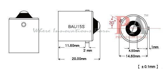 PA T10 W5W to Ba15s 1156 transformer bulb socket base