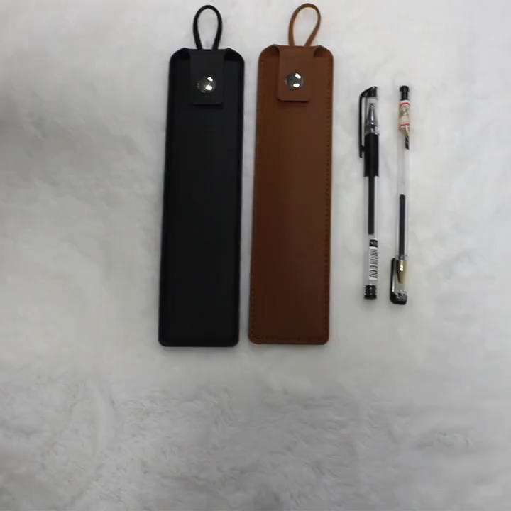 Leather Pen Case Holder - Crazy Horse Dark Brown Protective Sleeve For Fountain Pens