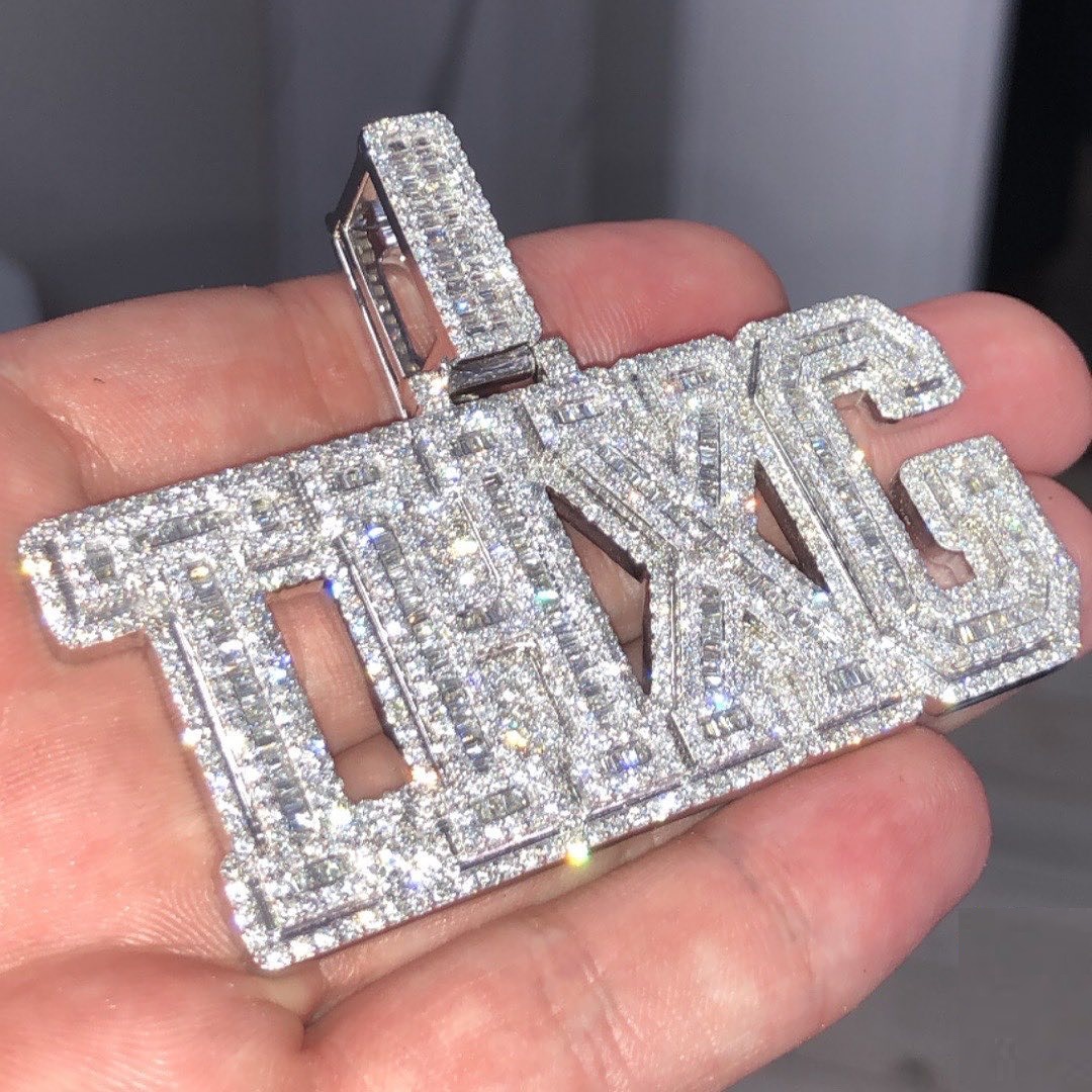 Iced Out Custom Jewelry Mens S925 Silver Round Brilliant Cut VVS Moissanite Hip Hop Diamond Men Necklace Pendants