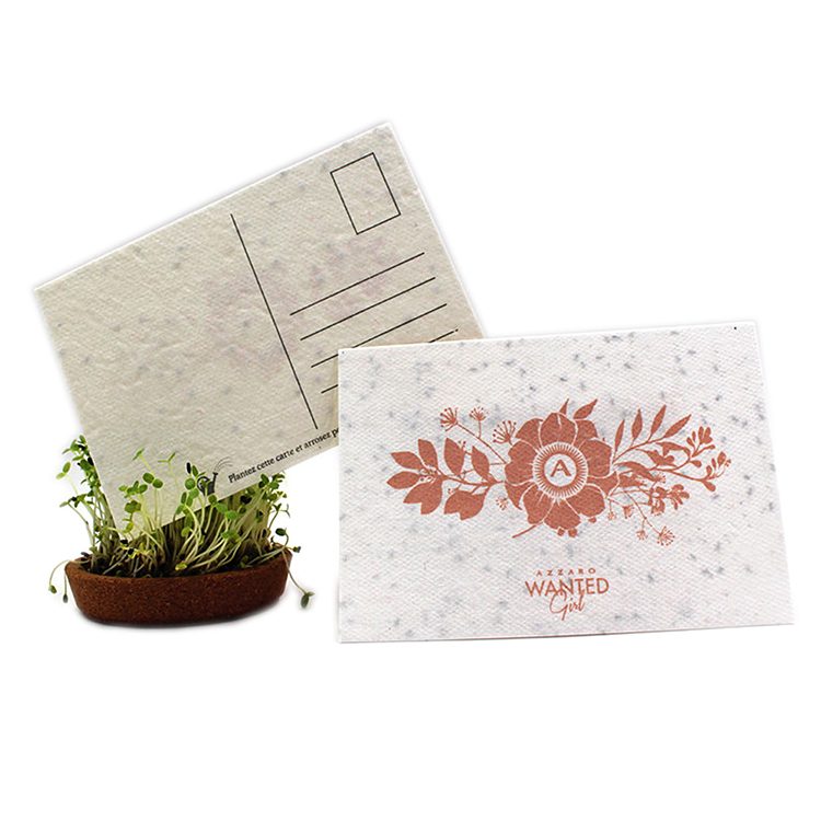 Эко-дружественных с прорастающими семенами бумажная карточка открытка