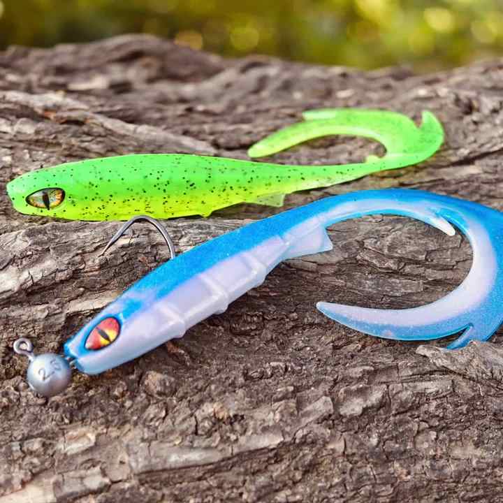 blue green soft fishing lure Ratt Thin Swim Paddle Tail Swimbait can be crawled Northland Live-Forage Swimbait - Crappie