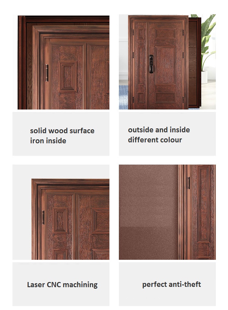 safety italy external security home doors italian brown color smart wooden front door armored