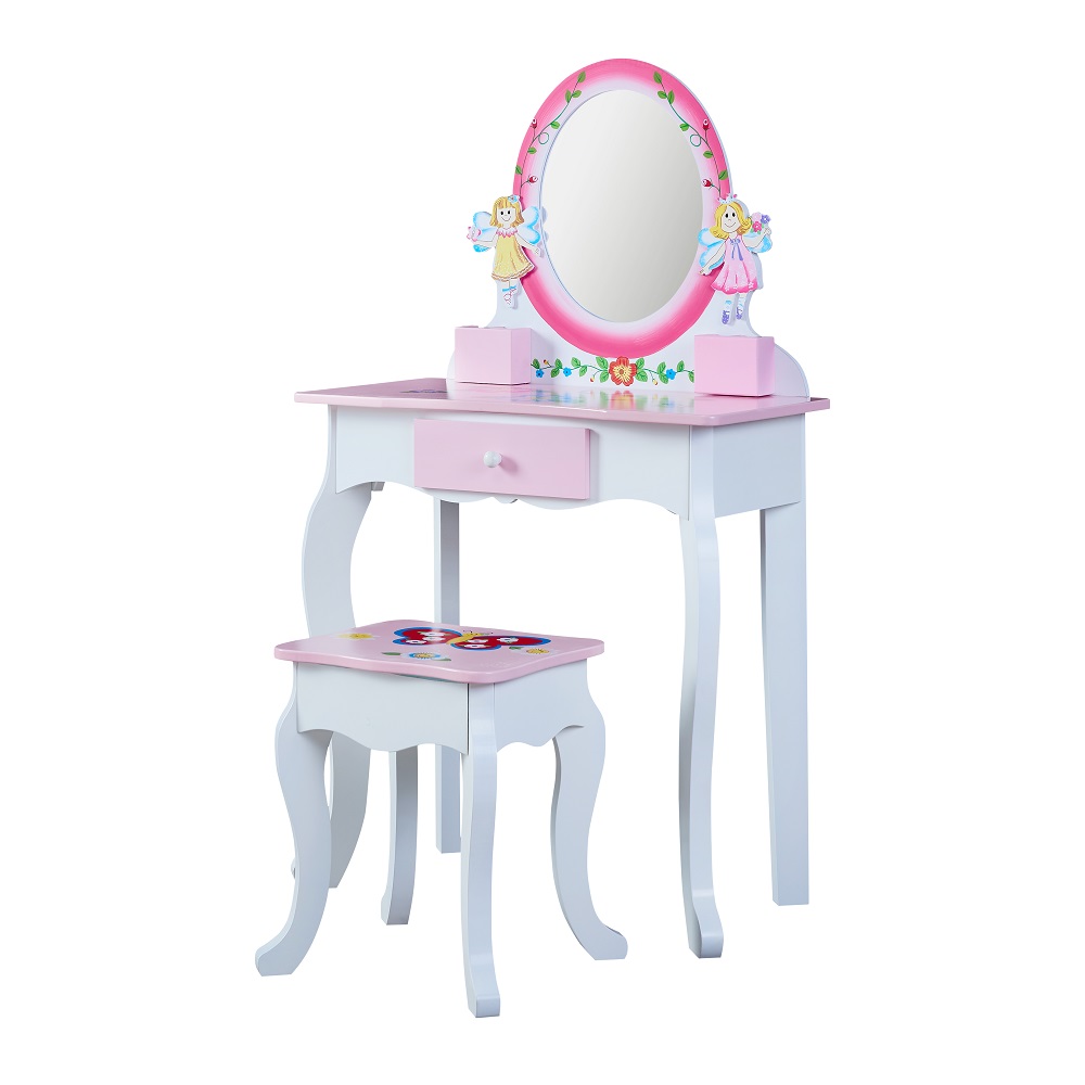 girls white wooden dressing table