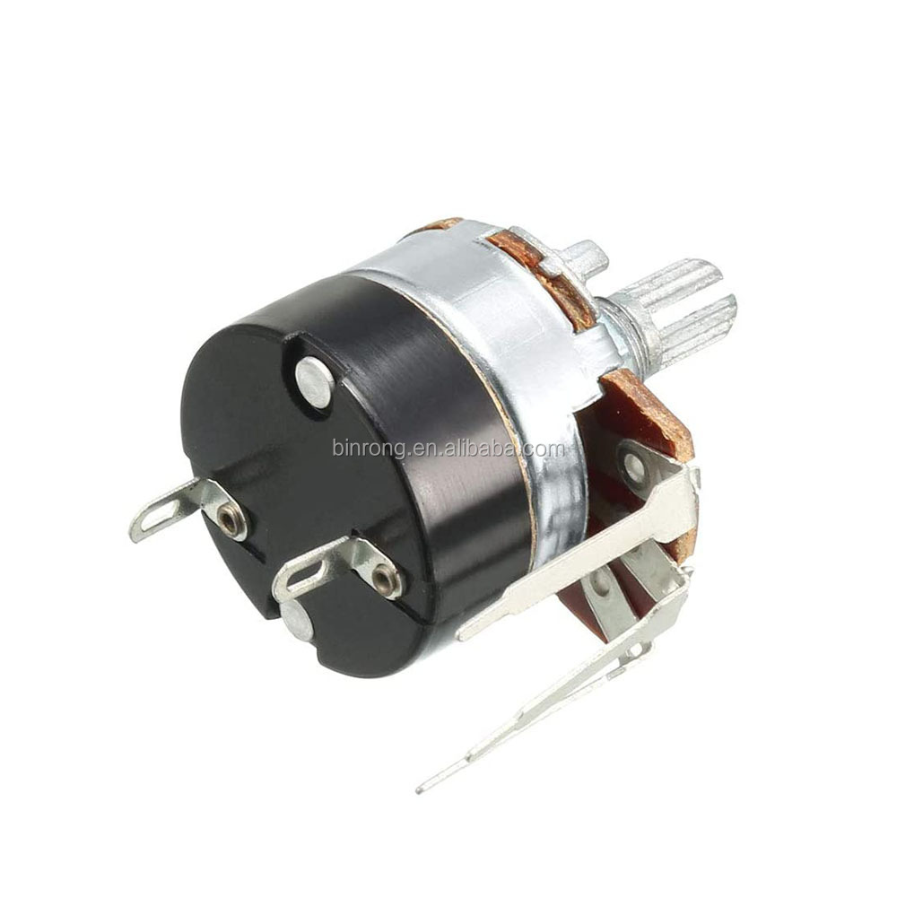 Potentiomètres Rotatifs WH138 10K Ohm Avec Interrupteur - Lot De 5 Avec Boutons Noirs