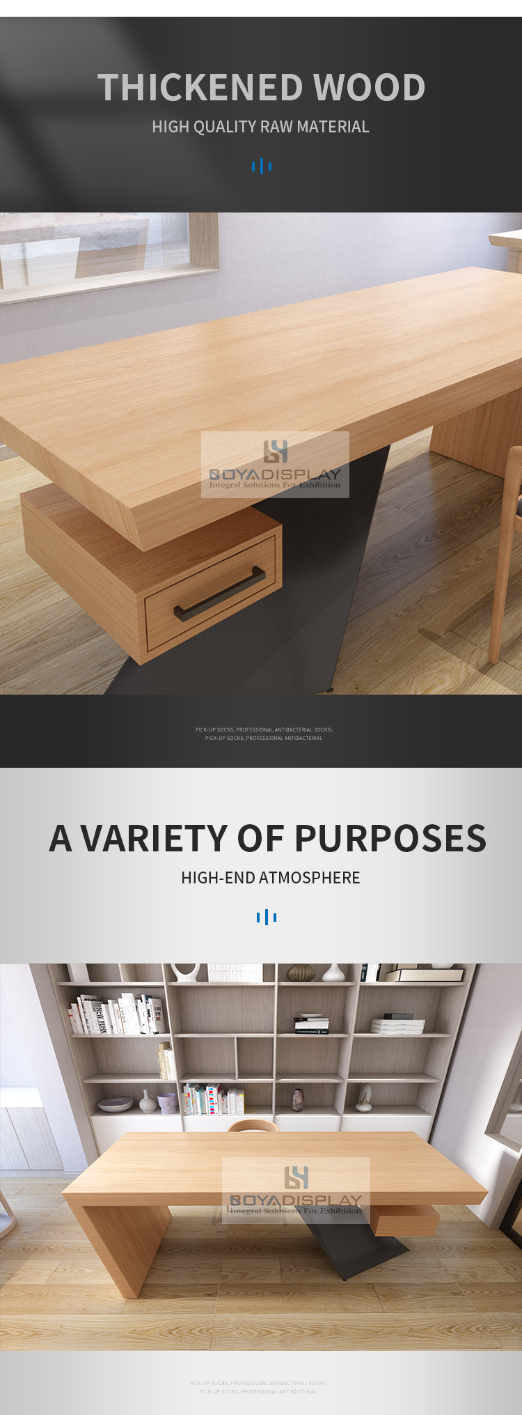 Customized High wooden office table reception desk company work table