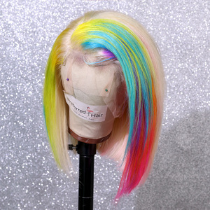 rainbow human hair wig