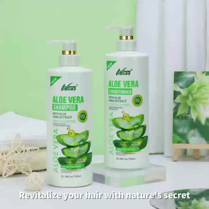 Nary Natural Organic Herbal Aloe Vera Shampoo and Conditioner 750ml Repair  Moisturizing Hair Care Set Wholesale Custom