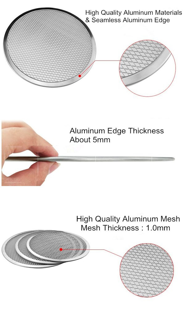 Oven CE Wire Mesh Baking Tray Round Aluminum Thicken 6-14 Inch