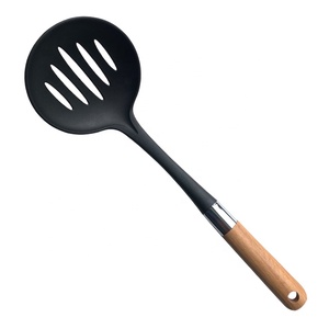 11 Piezas Utensilios Cocina de Silicona,Resistentes Al Calor Esp/átulas de Cocina Antiadherente con Mango de Madera Cuchara sin BPA negro