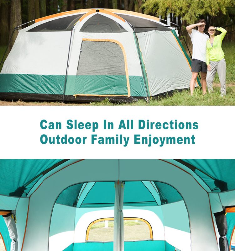 2021 Customized Wholesale, Luxury Wind Resistant Outdoor Large 8 10 12 Persons Hiking Glamping Family Camping Tents For Sale/