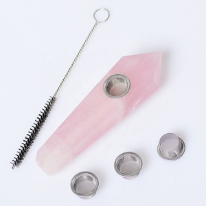 Wholesale natural quartz stone rose quartz crystal smoking pipes weed