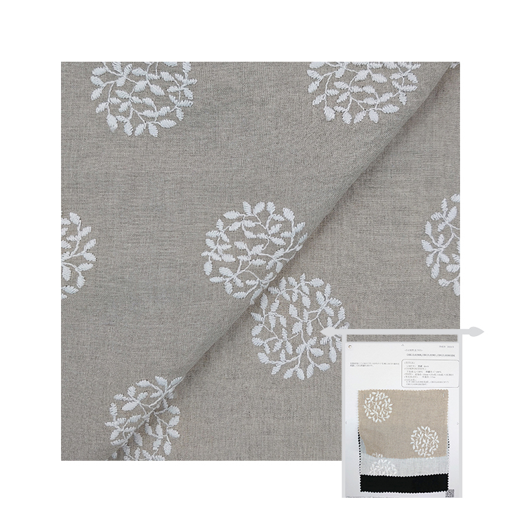 OIKUL01900 Мужская жаккардовая льняная ткань с цветочной вышивкой для одежды