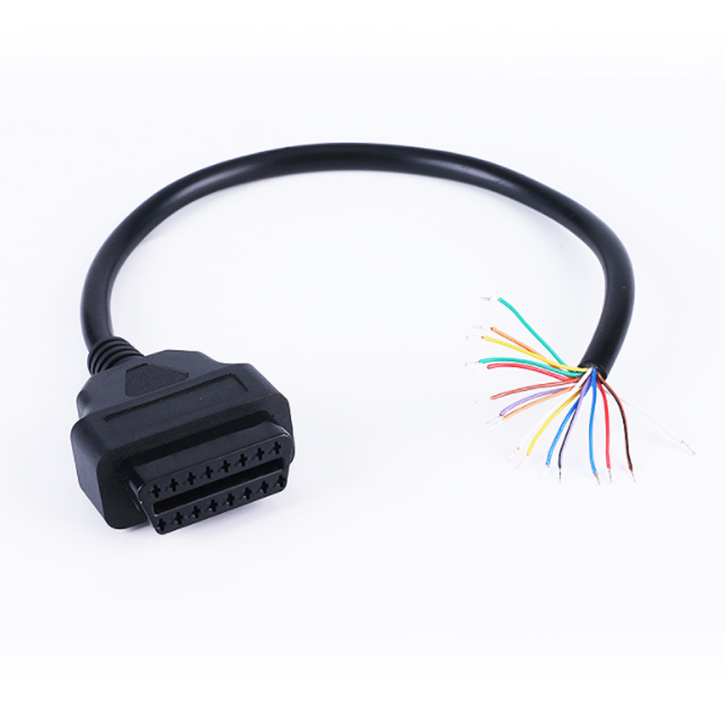 16 pin OBD 2 female to open cable
