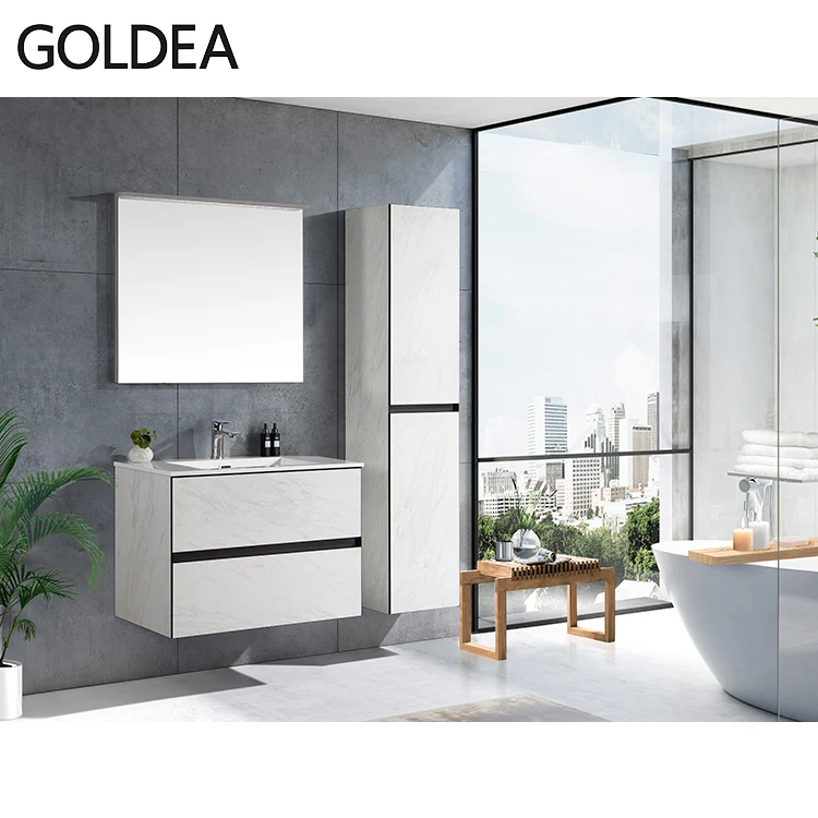 Подвесной Настенный шкаф из МДФ для ванной комнаты, дизайн раковины