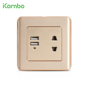 英国16a 双玻璃面板插座 usb 端口充电器插座