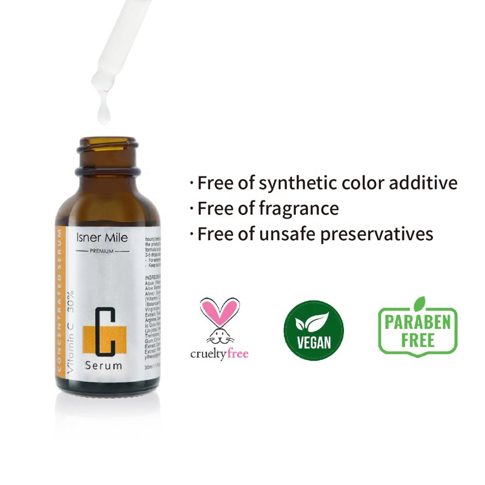 OEM/ODM 30% Vitamin C Organic Natural Hyaluronic Acid Anti-aging Skin Care Stem Cell Serum 30ML