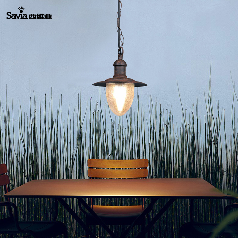 Savia Led 40W E27 Aluminum Glass Waterproof IP44 Decorative Outdoor Suspension Chandelier Hanging Lights Garden Pendant Lamp