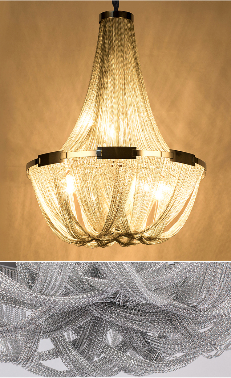 新设计铝链现代豪华装饰风格室内客厅酒店别墅吊灯