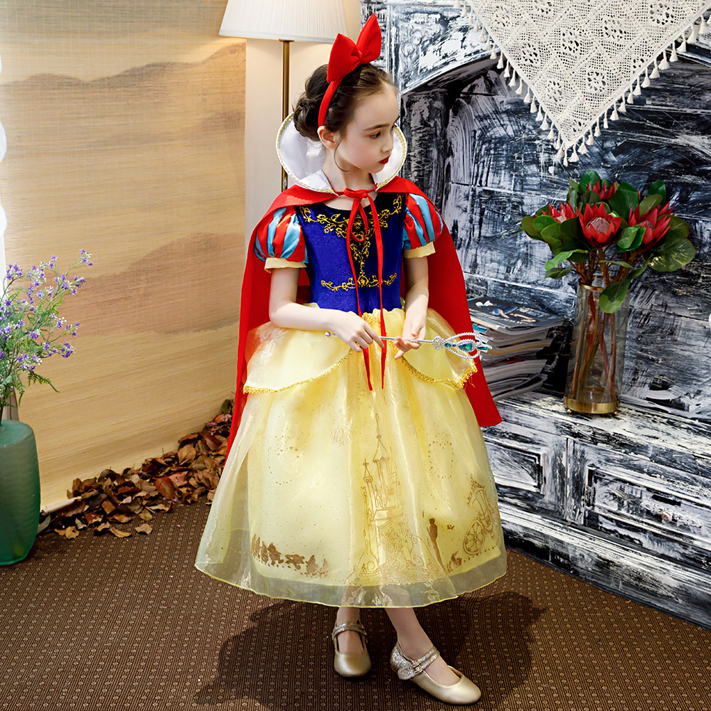 2020新款白雪公主红色披风儿童万圣节角色扮演服装派对生日礼服w8013