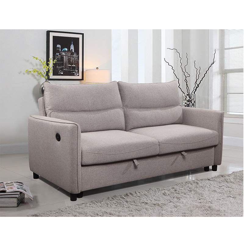 Simple Pull Out Upholstered Folding Sofa Bed Sofa Modern Living Room Sofa Solid Wooden Frame Livingroom Home Furniture Fabric