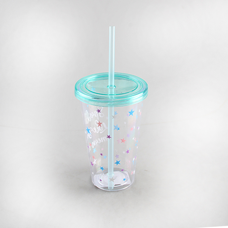 Современная легкая чашка для напитков с соломинкой, прозрачная пластиковая чашка с крышкой и соломинкой
