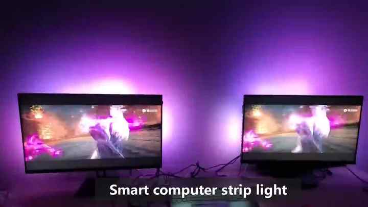 Led Ribbon Screen Dynamic PC Monitor Backlighting RGB LED Ribbon Screen Sync Technology ...