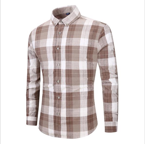 YY-qianqian Mens Solid Color Casual Slim Long Sleeve Business Button Front Shirts