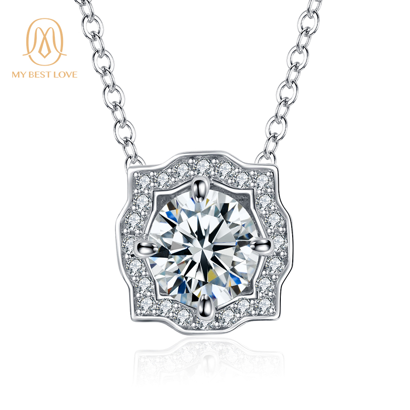 2021 New 925 Sterling Silver Jewelry Moissanite Chain Wholesale Choker Moissanite Stone  Diamond Jewelry Necklace