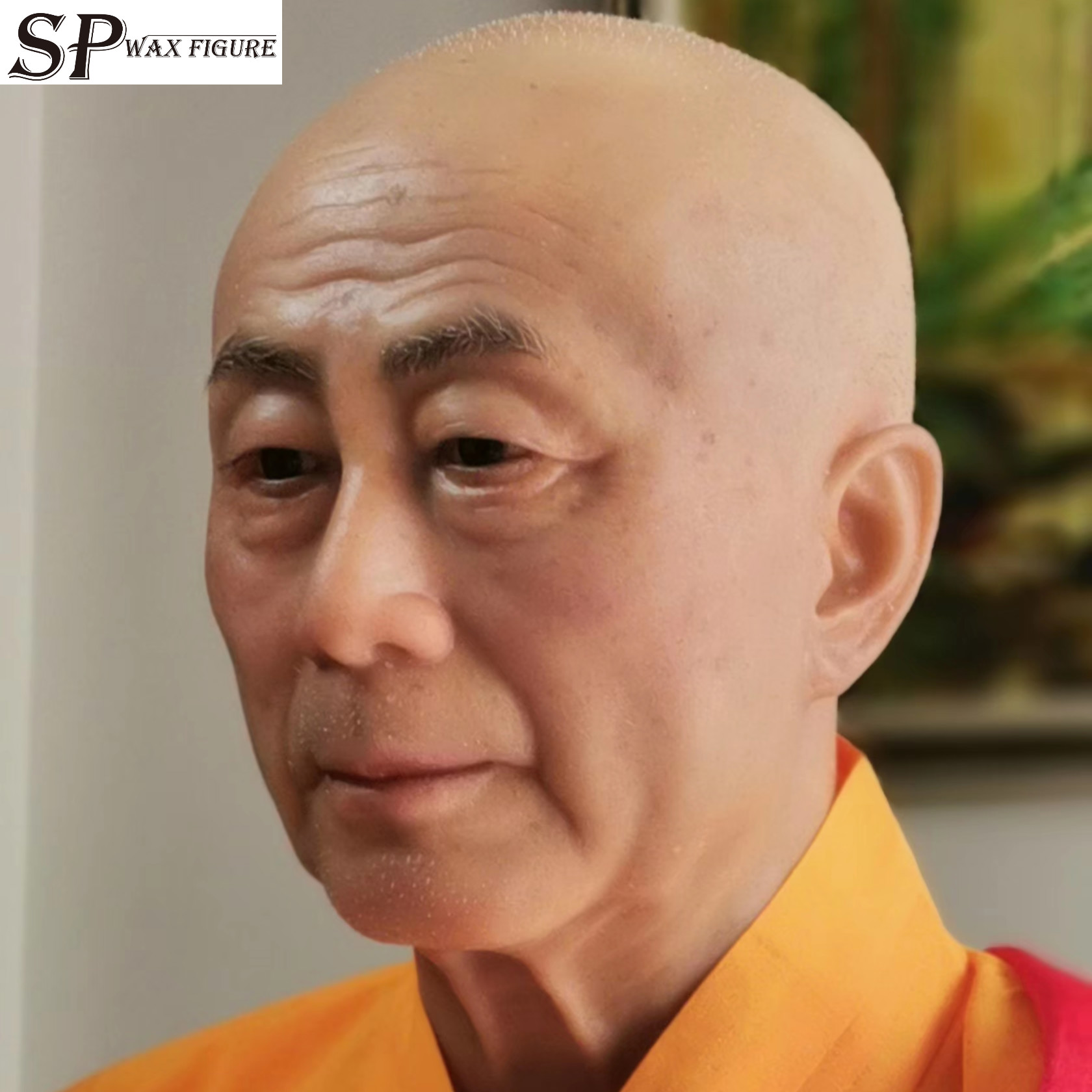 超现实生活佛和尚人真人大小硅胶蜡像,高模拟蜡像, 蜡硅胶雕塑