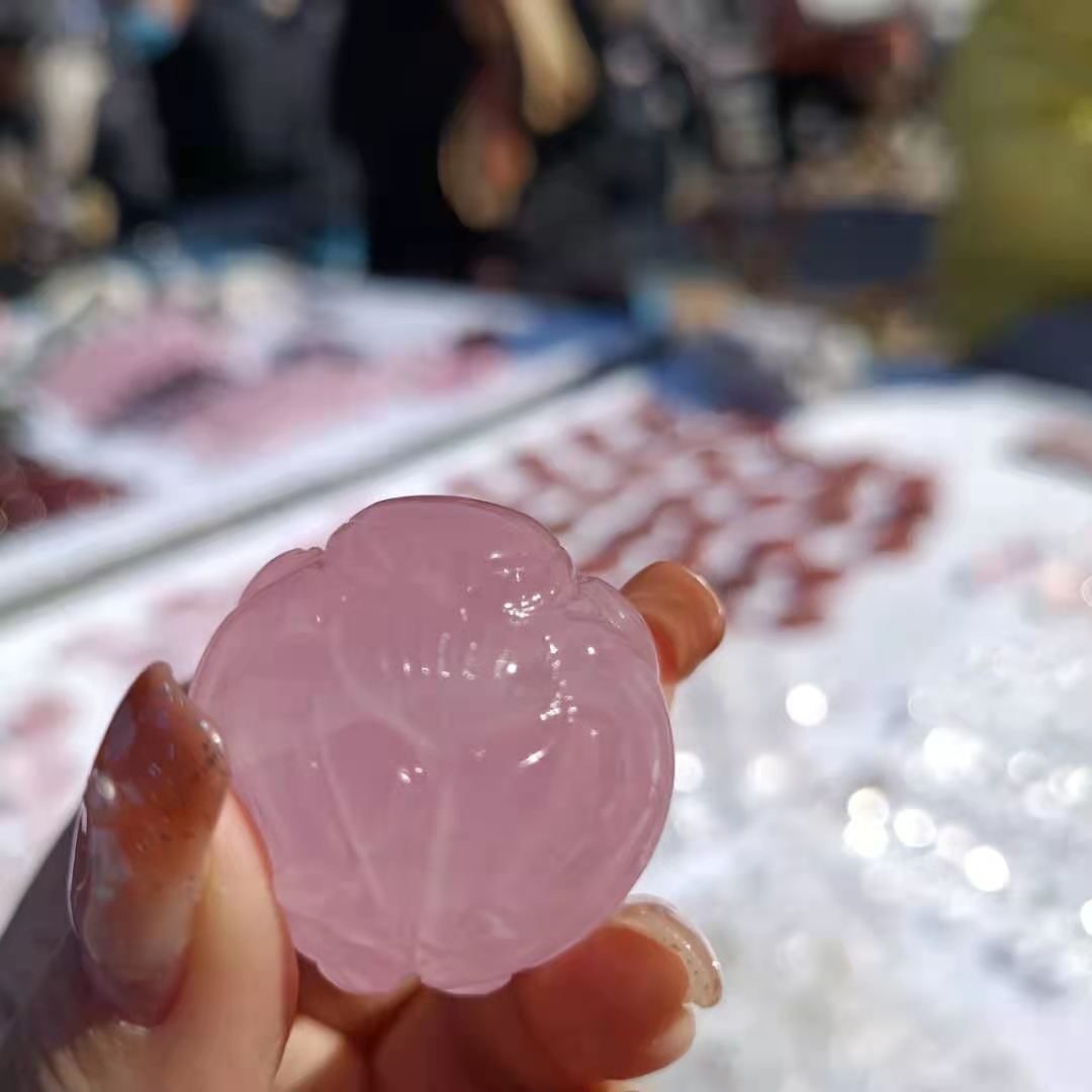 Высокое качество, Лидер продаж, ручная работа, рельефные хрустальные ремесла, розовый кварц, лиса, цветочный шар для подарка