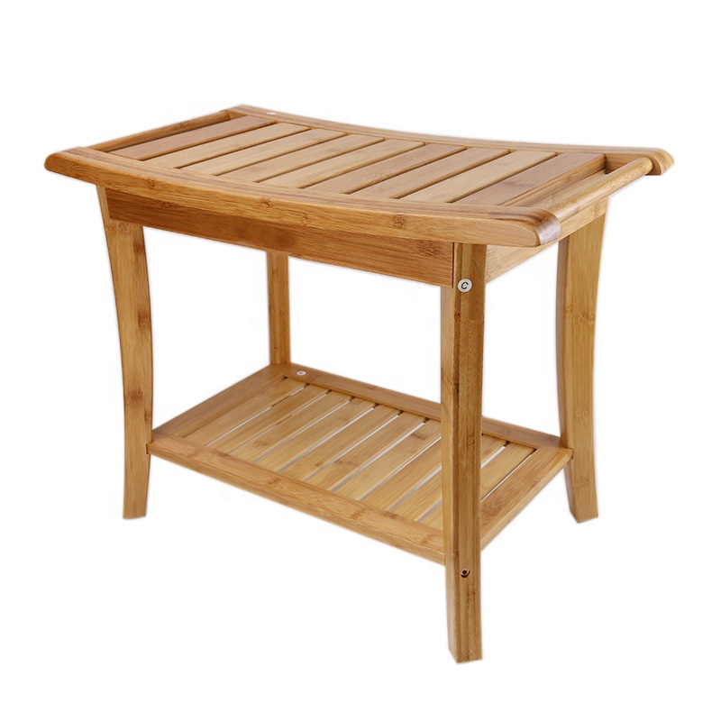 Завода Электронагревательного спираля нержавеющей стали 2 яруса Бамбук Душевая скамейка из тика для ванной комнаты и гостиной