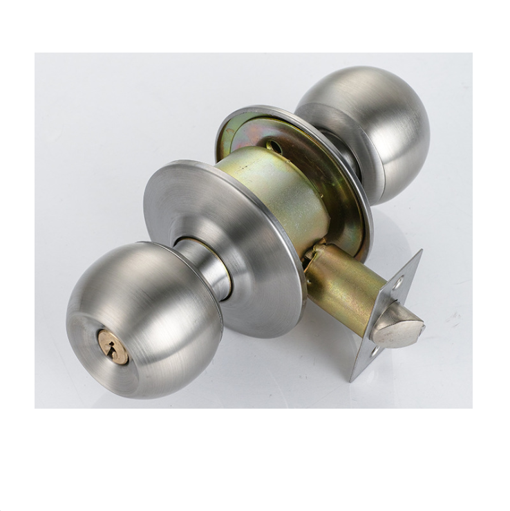 Прочный цилиндрический дверной замок из матового металла и нержавеющей стали для бытовых дверей