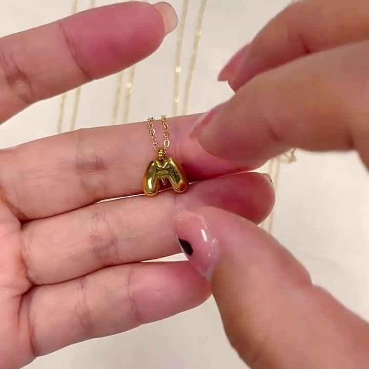 Collana Iniziale Bombata in Oro Giallo