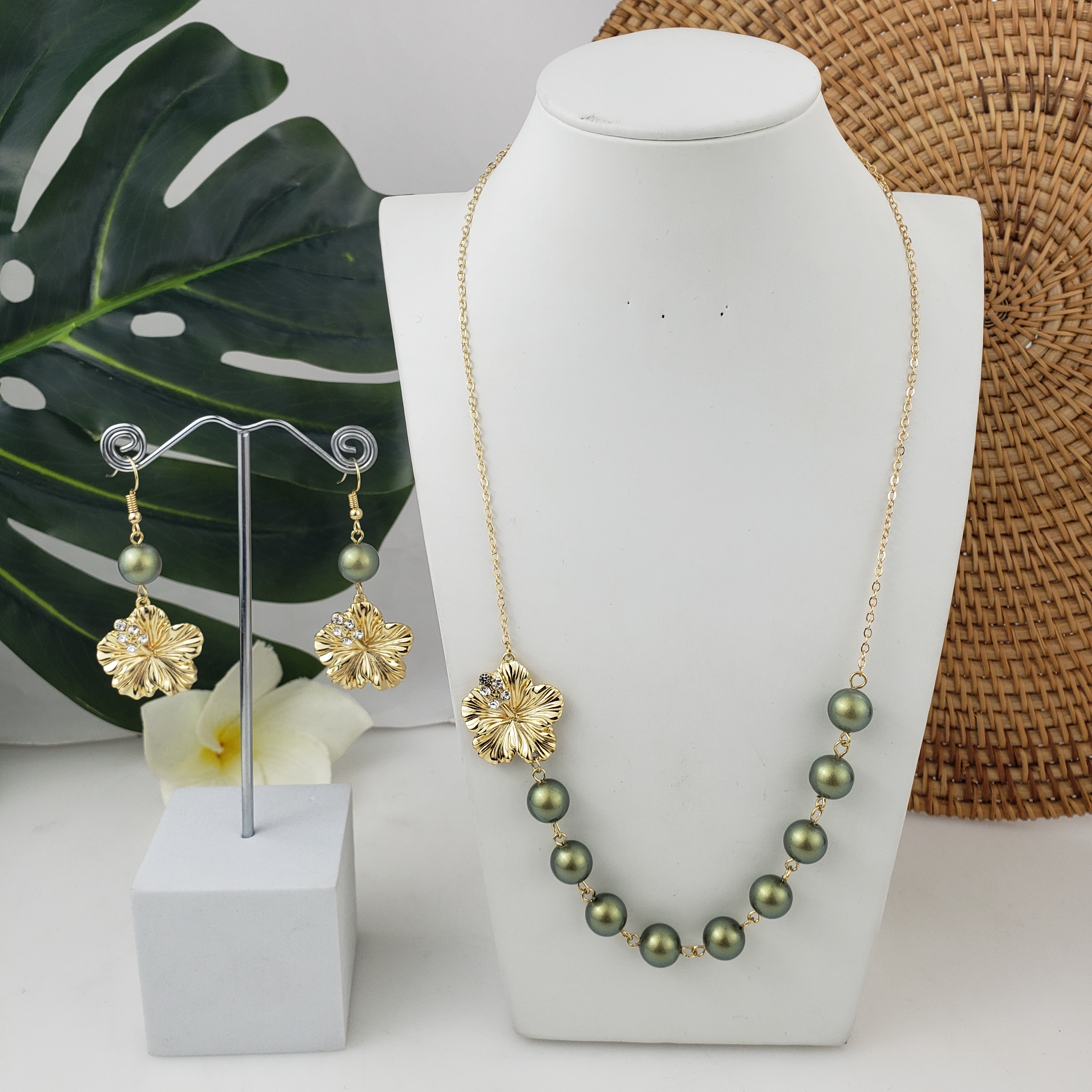 Гавайская золотые ювелирные изделия, ювелирные изделия по оптовой цене модные 18-каратные литые золотом Ювелирные наборы из латуни, jewelrysets