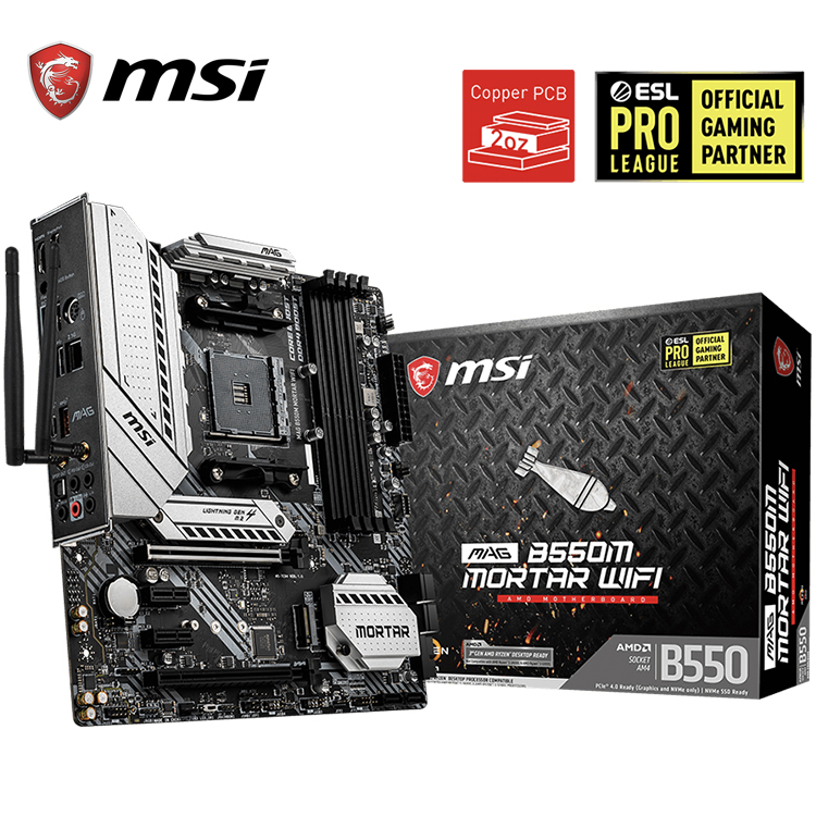 MSI MAG B550M MORTAR WIFI - AMD Micro ATX Gaming Motherboard