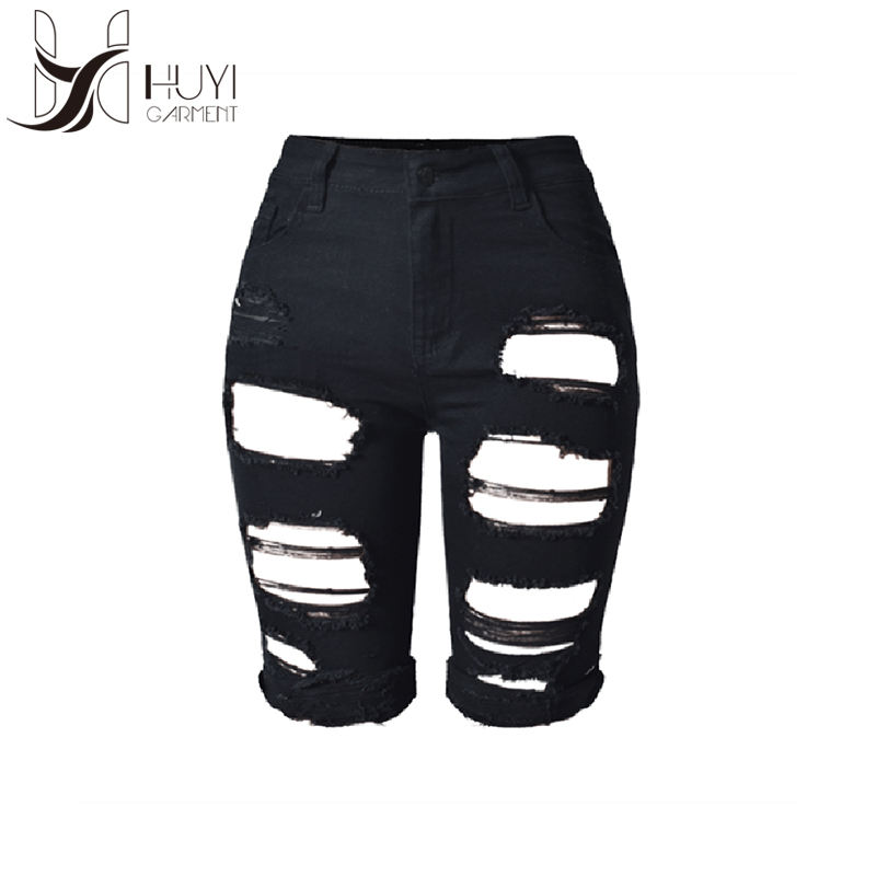 short preto rasgado feminino