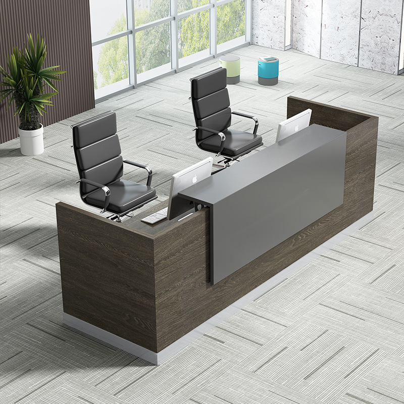 Light Luxury Glossy Office Counter Table Commercial Reception Desk