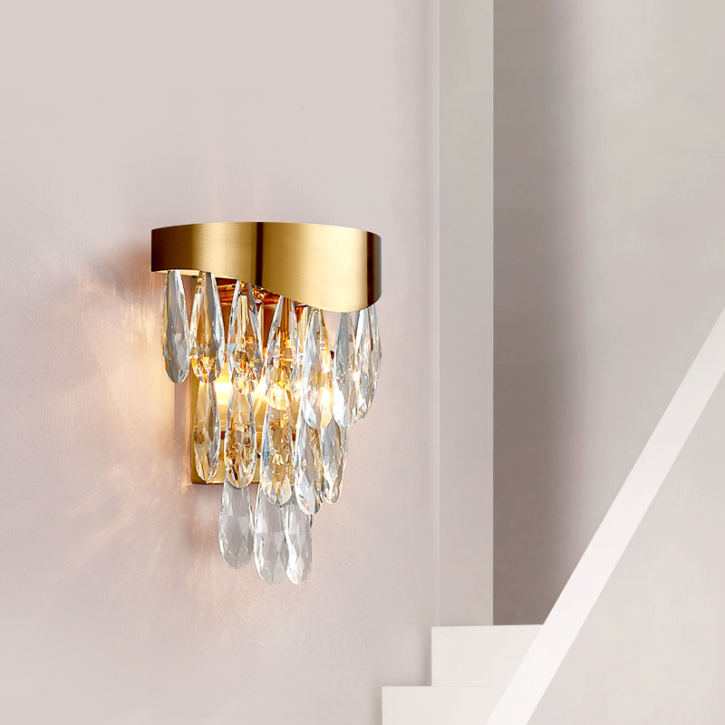New crystal rectangle Bathroom Mirror Front Vanity Lighting Fixture 60cm black Modern Design Residential Hotel LED Wall Light