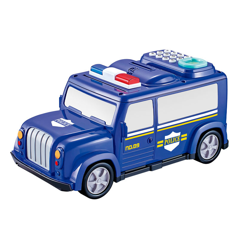可爱的钱存钱罐孩子警车存钱罐安全待售