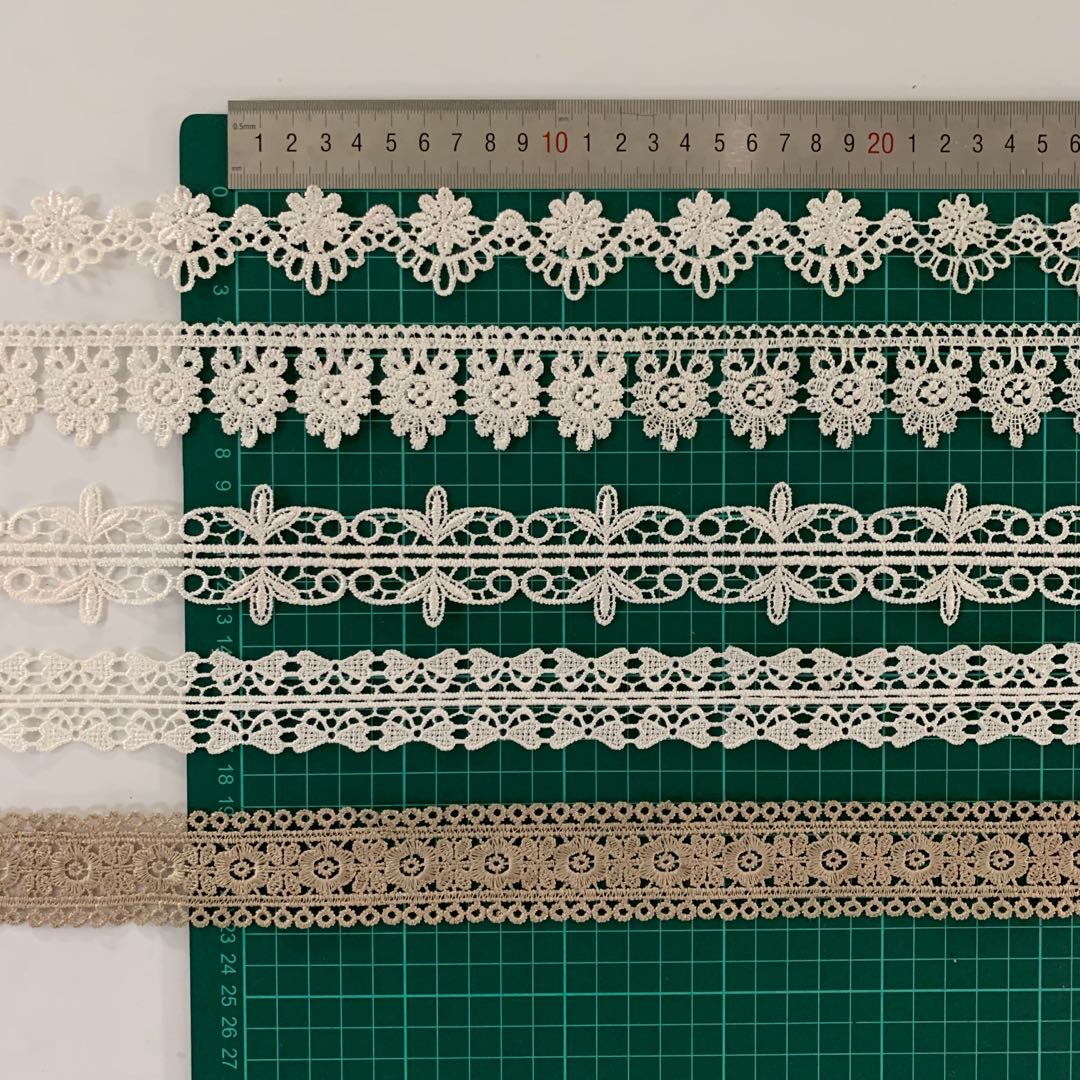 Pizzo Ricamo Vintage Solubile In Acqua - Bordatura In Seta Di Latte - 10 Cm X 5 Metri - Colore Vinaccia - Per Tende, Tovaglie, Vestiti Fai Da Te - 3