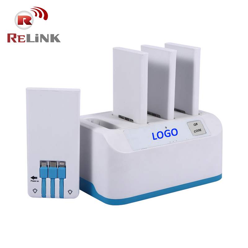 4 слота Прокат портативный аккумулятор зарядное устройство для сотового телефона с Power Bank зарядная станция