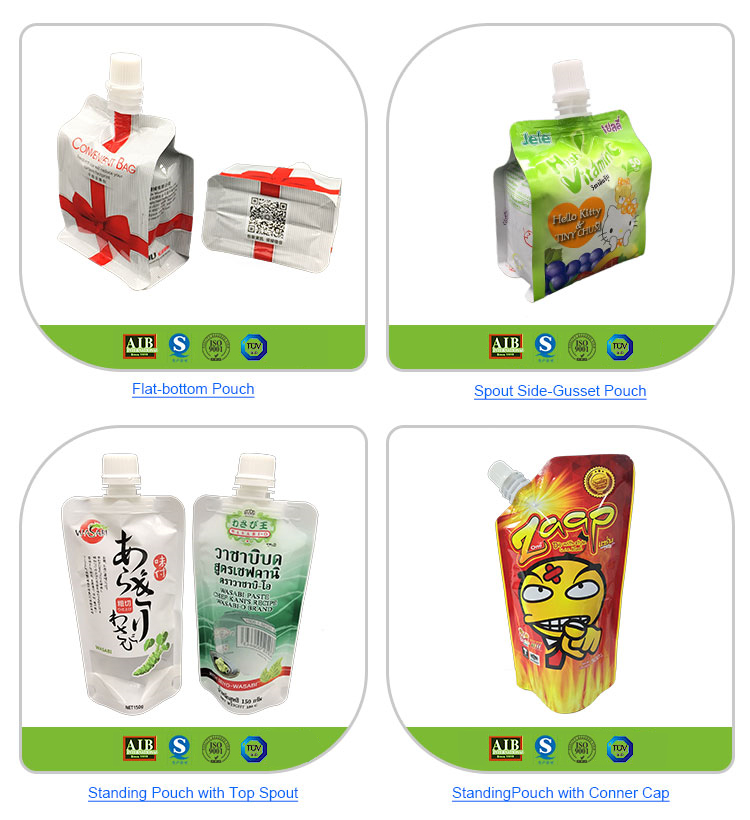 Custom Plastic Doypack Packaging Bag With Spout For Soya-bean Milk Suction Nozzle Bag