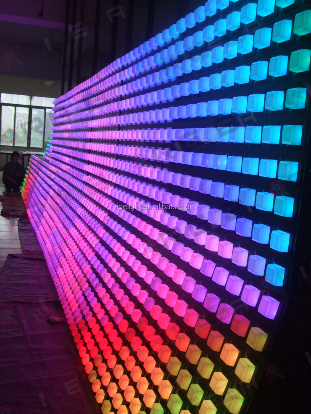 buy steel decorative flower curtain wall art screen,stage led