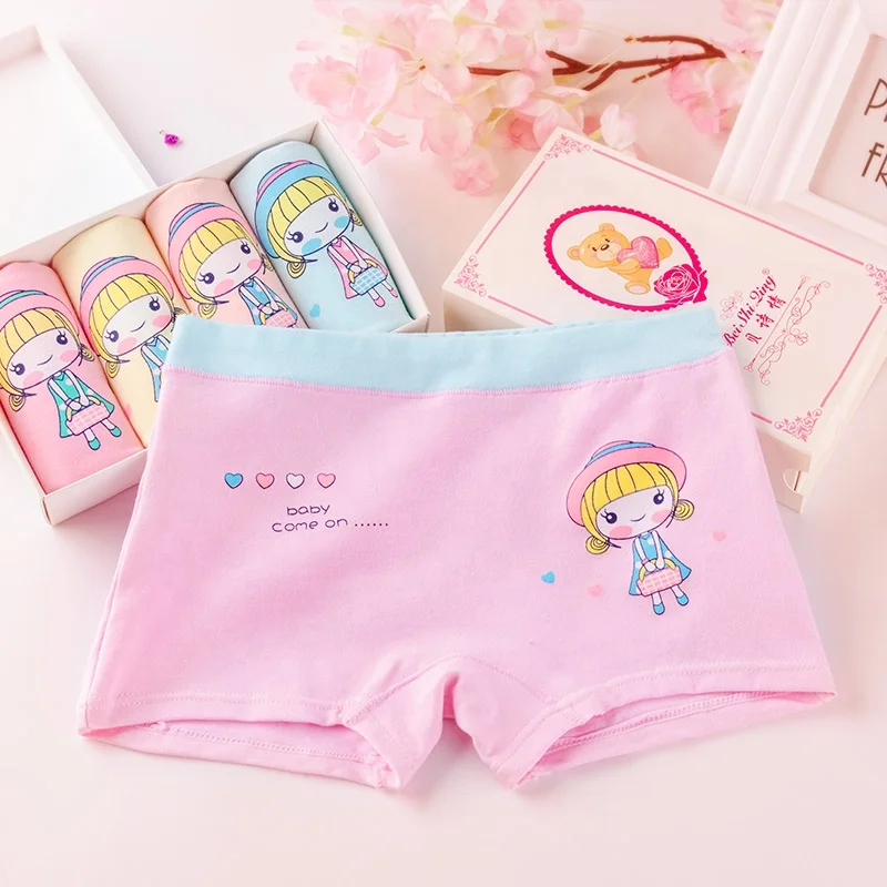 Новое нижнее белье, трусы для маленьких девочек, детские трусики с рисунком, милые трусы-боксеры, хлопковые детские трусики для девочек