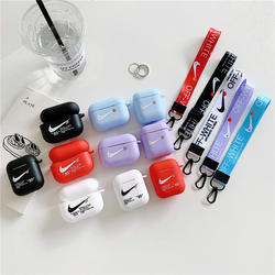 Hot Luxury Black White Earphones Colorful Silicone Cover Print Luxury Brand Tpu Soft Case For Airpods