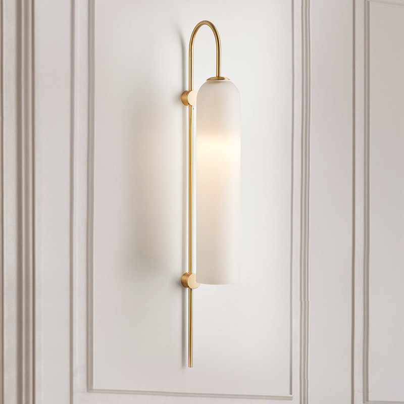 Modern decorative bedroom wall lamp with blue shade