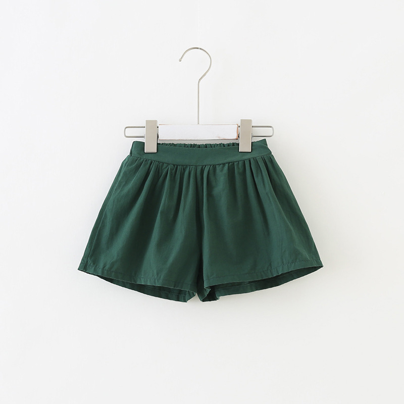 2021 New Summer Children's Pants Girls Solid Color Cotton Elastic Waist Casual Shorts Baby Casual Shorts