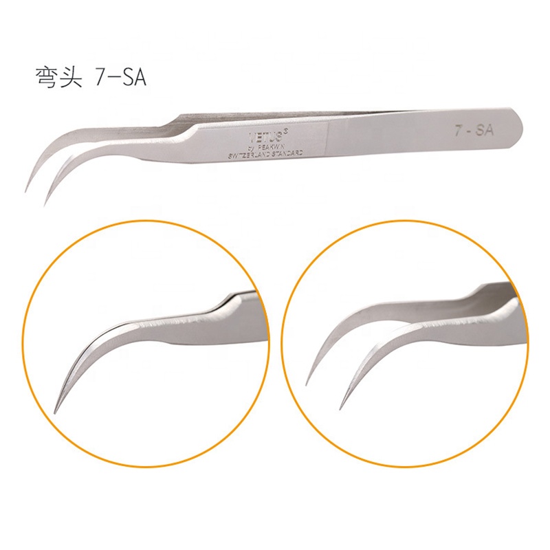 Abonnie высококачественный Пинцет для ресниц серебристого цвета из нержавеющей стали 2019