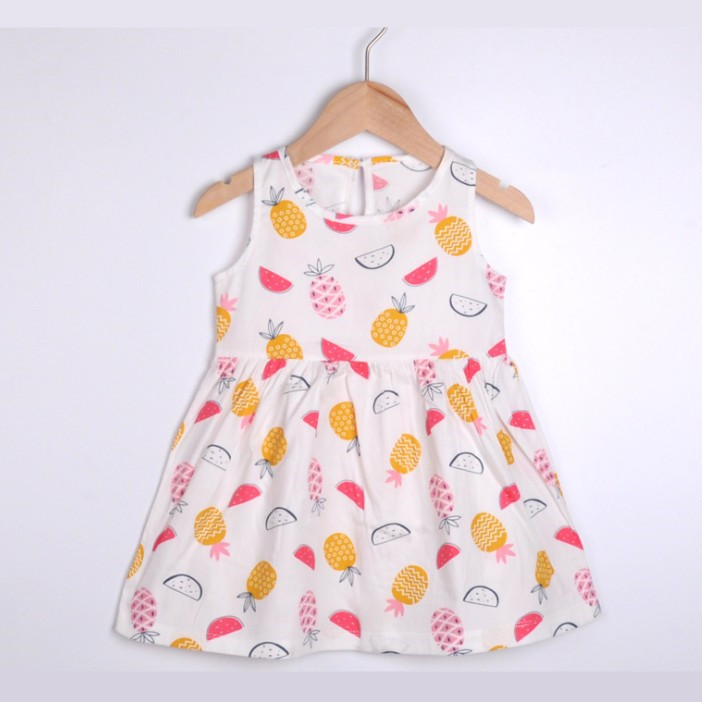 Хлопковая юбка для девочек, детское летнее платье, 1 платье для маленьких девочек, 2 ребенка, 3 года, лето