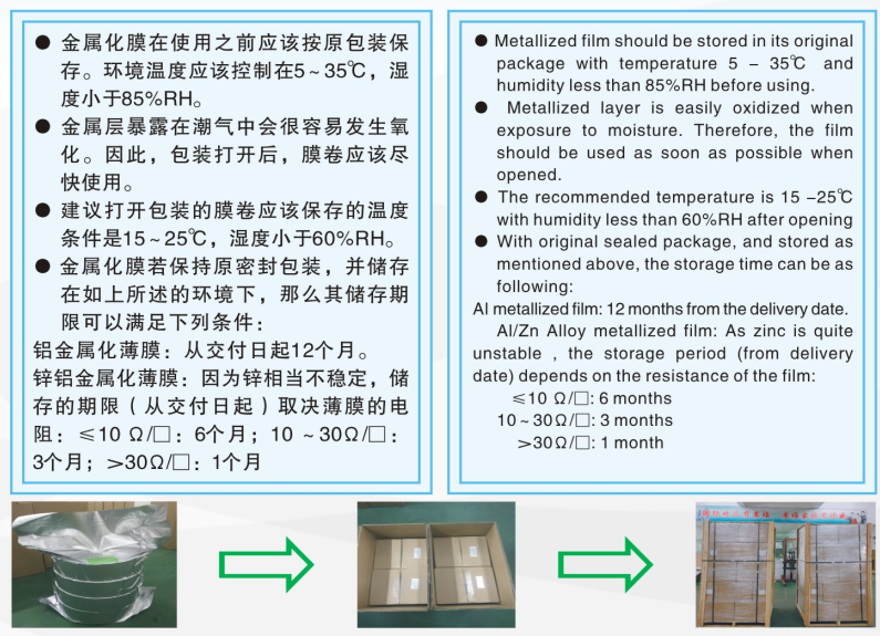 Zn-Al metallized thin film roll for capacitor 2.7um 2.8um 2.9um